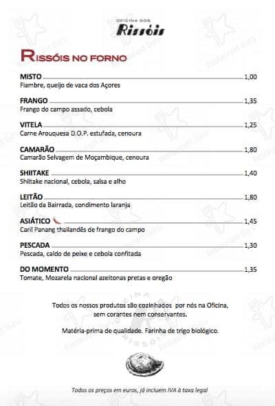 oficina porto menu|Oficina in Porto